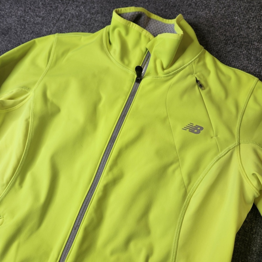 New Balance Women's High Visibility Jacket Full Zip Mock Neck Size Large Yellow